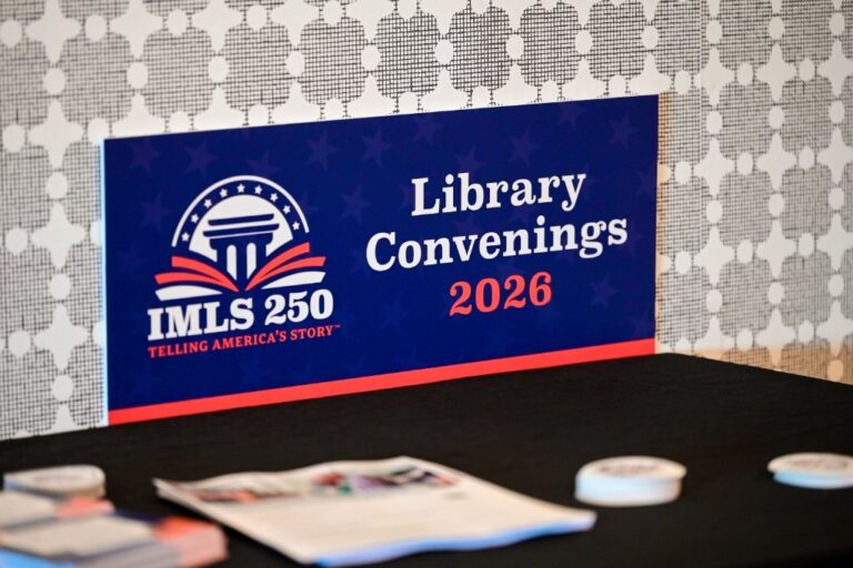 Library Convenings 2026 signage at the IMLS event