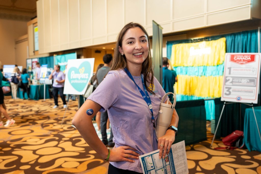 Attendee at a P&G Baby Care event, Cincinnati Music Hall