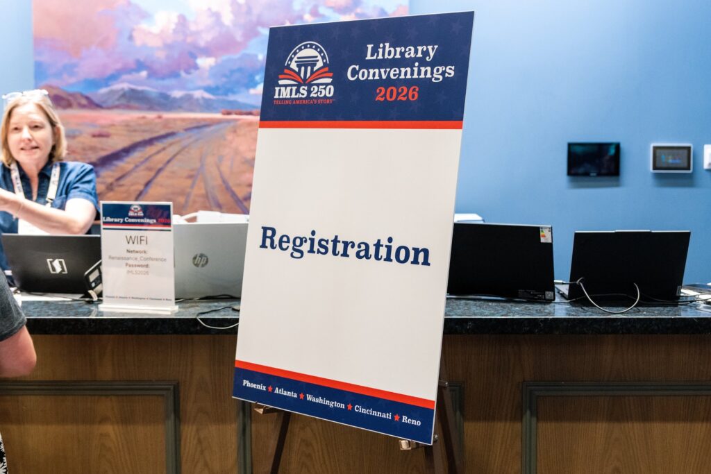 Registration desk at the IMLS Library Convenings