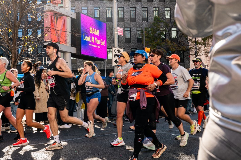 Runners at the start of a city race