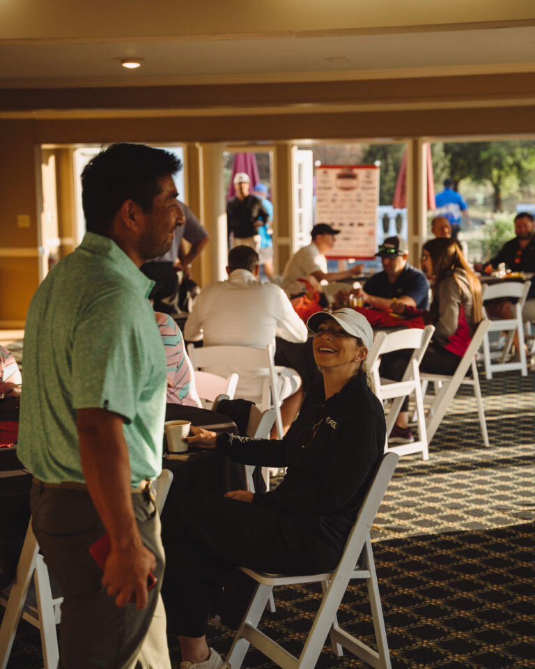 Guests in the clubhouse before tee time at the ATSG Charity Golf Classic 2025