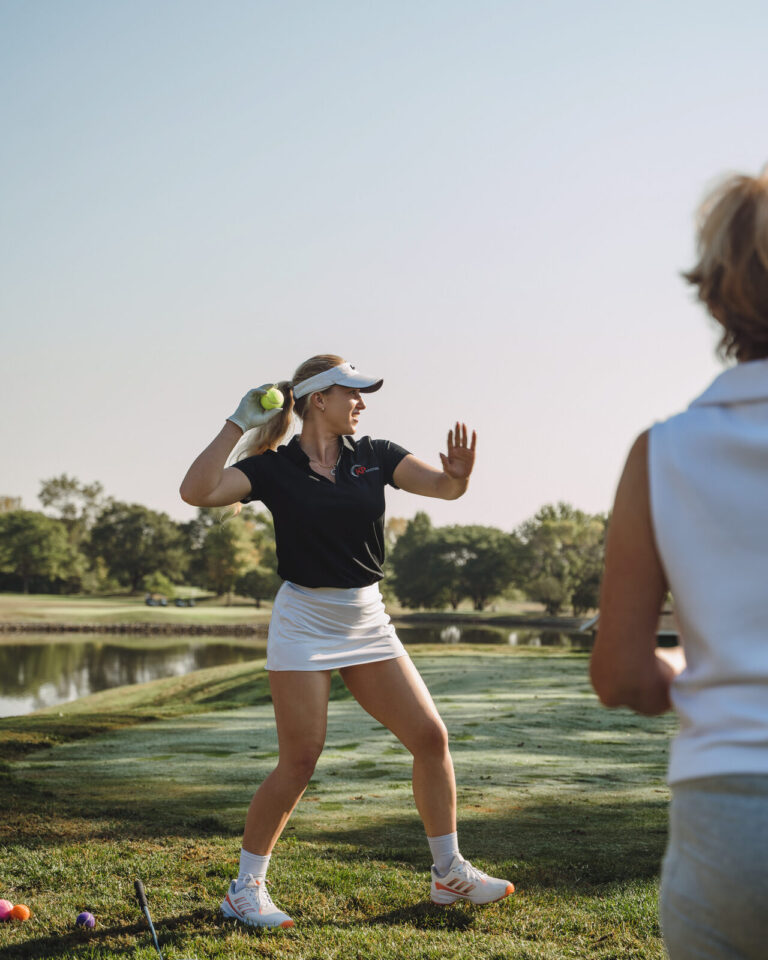 Golfer celebrating a shot at the ATSG Charity Golf Classic 2025