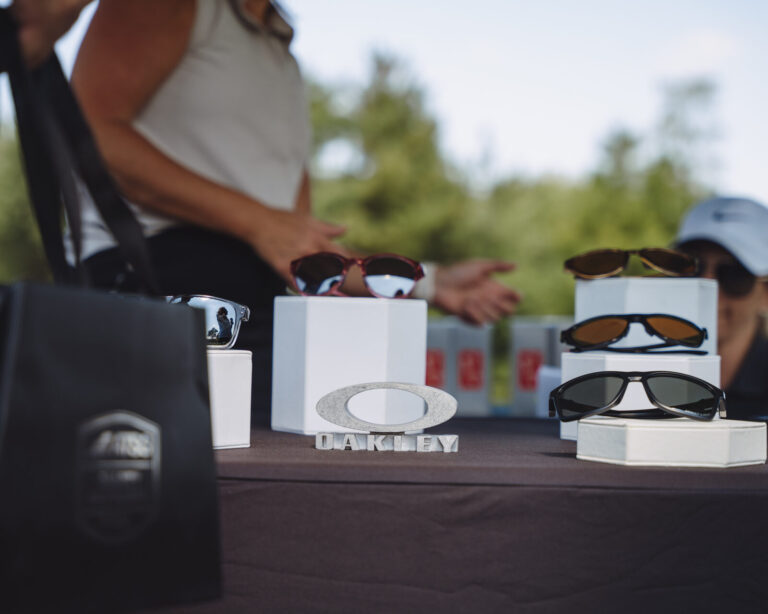 Sunglasses giveaway display at the ATSG Charity Golf Classic 2025