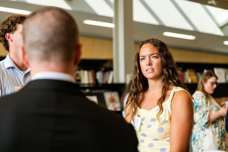 Guests in conversation at the Cincinnati Art Museum event