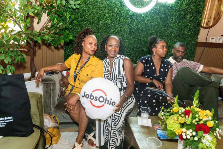 Attendees relaxing in the lounge at Black Tech Week 2026