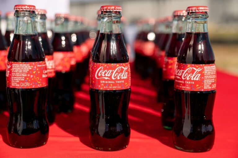 Close-up of a branded beverage bottle on display – Creative Soul Studios