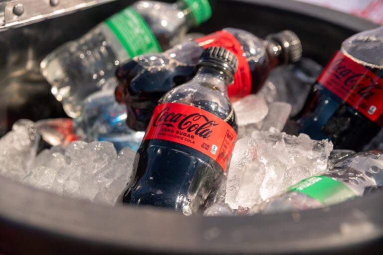 Close-up of chilled branded bottles at a brand activation – Creative Soul Studios
