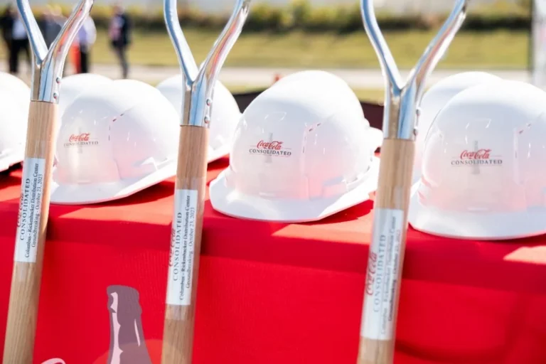 Branded hard hat displayed at a groundbreaking ceremony – Creative Soul Studios