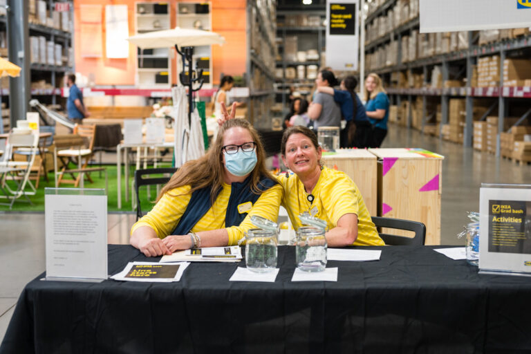 IKEA coworkers at the welcome table at the IKEA Grad Bash Cincinnati 2023