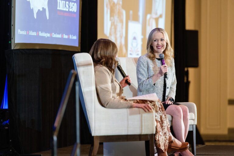 Fireside chat on stage at IMLS Library Convenings St. Louis