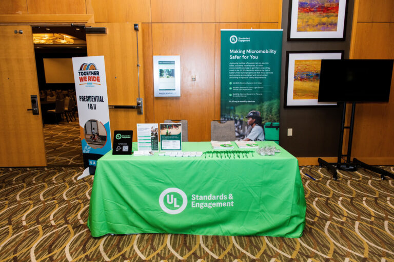 Standards and engagement exhibitor table at NABSA 2026