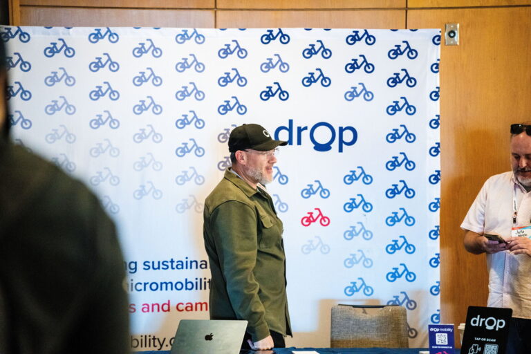 Exhibitor at the Drop mobility booth at NABSA 2026