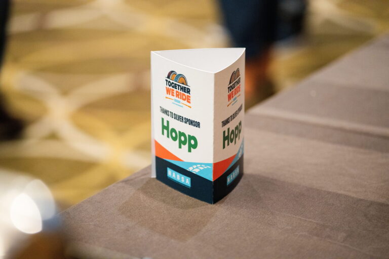 Hopp table sign at the NABSA 2026 conference