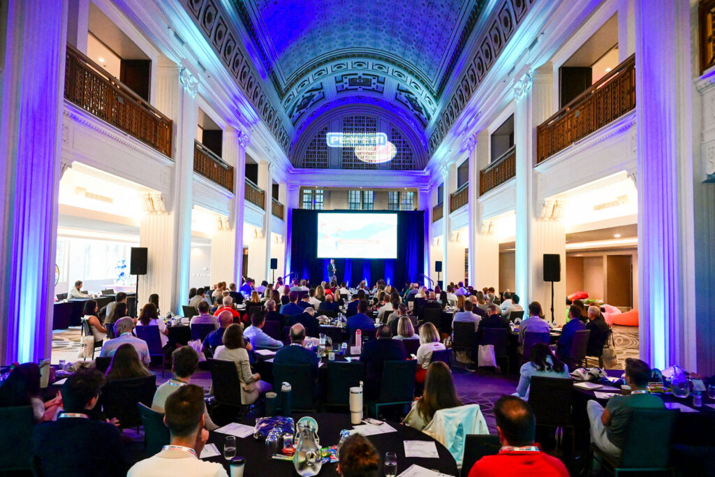 Grand ballroom at Renaissance Cincinnati Downtown set for a general session