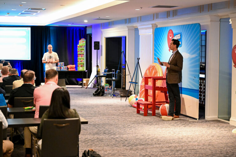 Presenters in a breakout room at the Perfetti Van Melle meeting