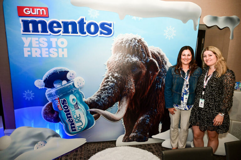 Attendees at the Mentos display at the Perfetti Van Melle event