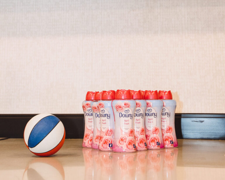 Downy product display at a P&G corporate event at TQL Stadium