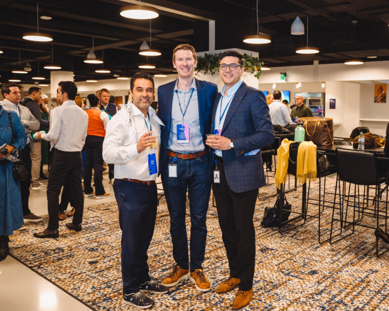 P&G colleagues posing in the TQL Stadium lounge