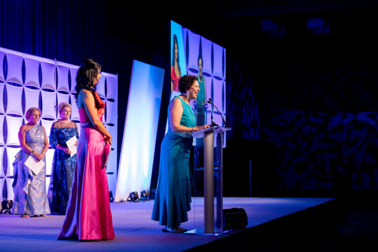 Honorees on stage at the Ronald McDonald House Charities gala, Northern Kentucky Convention Center