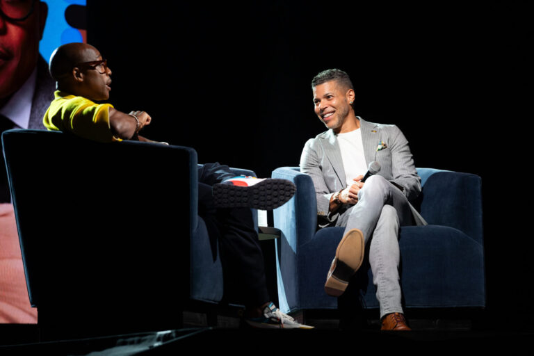 Fireside chat conversation on stage at the Zeno Group P&G GABLE event, Hard Rock Casino Cincinnati